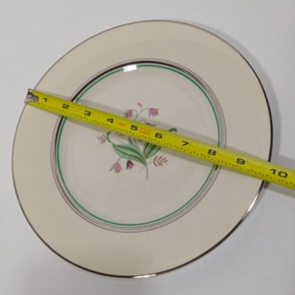 Syracuse China Coralbel Floral Dinner Plate Platinum Trim - Picture 2 of 12